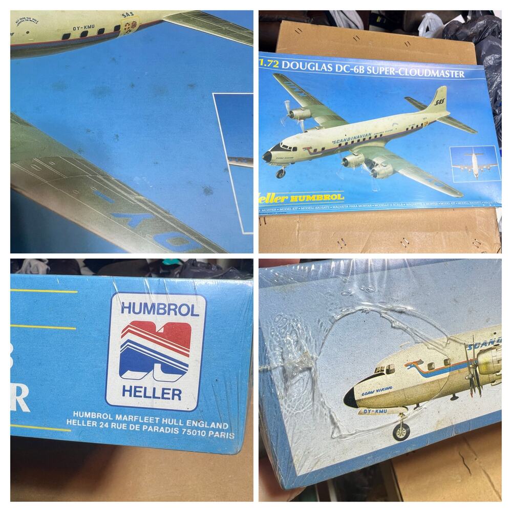 Vtg Heller Humbrol 1/72 Douglas DC-6B Super Cloudmaster Model Kit Sealed READ
